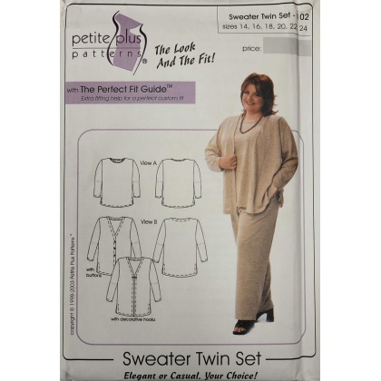 Sweater twin set sewing pattern by Petite Plus 102