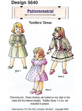 Toddlers Dress sewing pattern by Patterncentral Size 1-4yrs