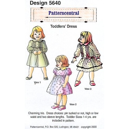 Toddlers Dress sewing pattern by Patterncentral Size 1-4yrs