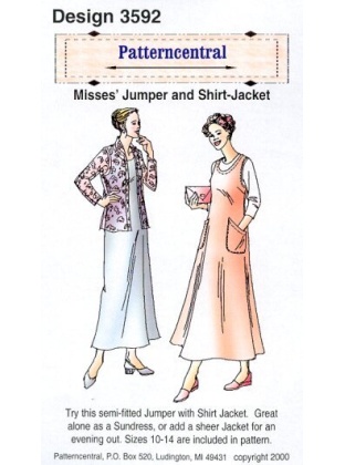 Try this semi-fitted jumper with shirt jacket. Great alone as a sundress, or add a sheer jacket for an evening out.