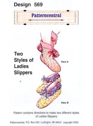 Two Styles of Ladies Slippers sewing pattern