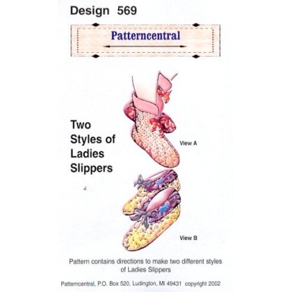 Two Styles of Ladies Slippers sewing pattern