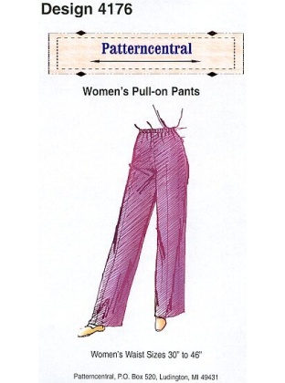 Womens Pull-on Pants sewing pattern Size 30-46 waist