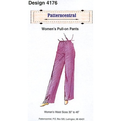 Womens Pull-on Pants sewing pattern Size 30-46 waist