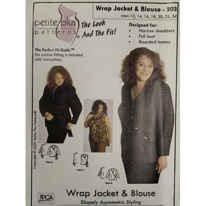 Wrap Jacket and Blouse sewing pattern by Petite Plus 203