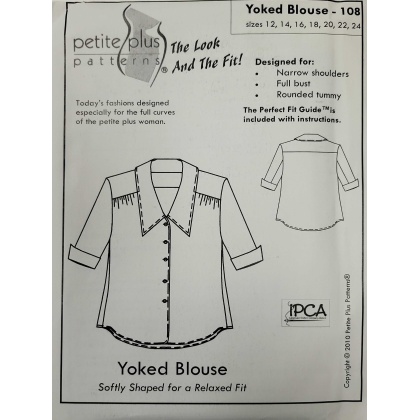 Yoked Blouse Sewing Pattern by Petite Plus 108