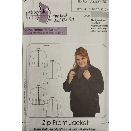 Zip front jacket Sewingby Petite Plus 201