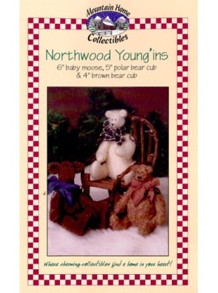 NORTHWOOD YOUNGINS a 6in baby moose 5in polar bear cub & 4in brown bear cub