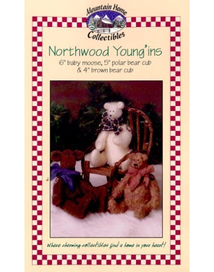 NORTHWOOD YOUNGINS a 6in baby moose 5in polar bear cub & 4in brown bear cub