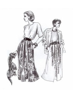 Pleated Skirt and Dolman Top sewing pattern #1235