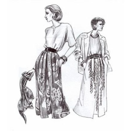 Pleated Skirt and Dolman Top sewing pattern #1235