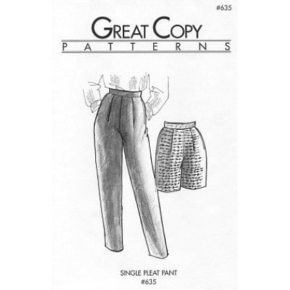 Single-pleat pant sewing pattern #635