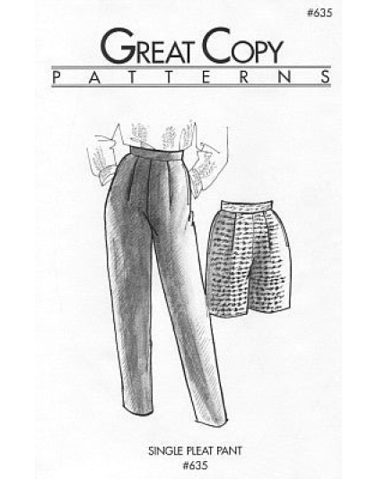 Single-pleat pant sewing pattern #635